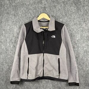 The North Face Denali Fleece Jacket Women's M Gray Black Full Zip Warm